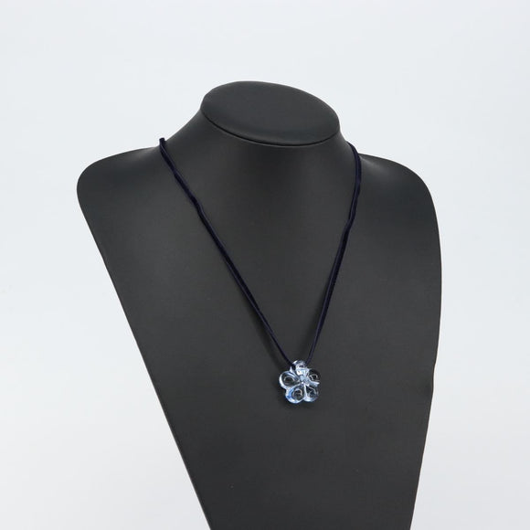 Baccarat Necklace Crystal glass Light Blue Auth am9319