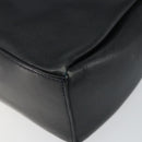 CELINE Shoulder Bag Leather Navy Gold Auth am9321-10