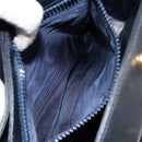 CELINE Shoulder Bag Leather Navy Gold Auth am9321-20