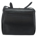 CELINE Shoulder Bag Leather Navy Gold Auth am9321-3