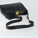 CELINE Shoulder Bag Leather Navy Gold Auth am9321-7