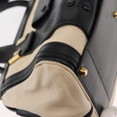 Chloe Little Alice Hand Bag Leather 2way White Gold Auth am9323-9