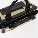 Chloe Little Alice Hand Bag Leather 2way White Gold Auth am9323-6