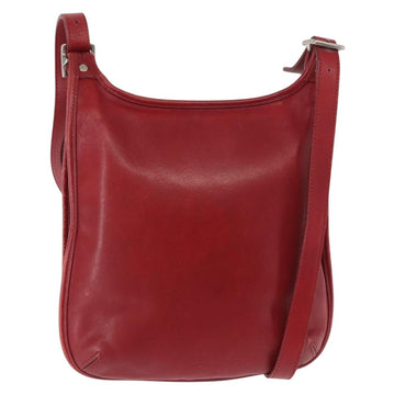 Coach Shoulder Bag Leather Red Auth am9326