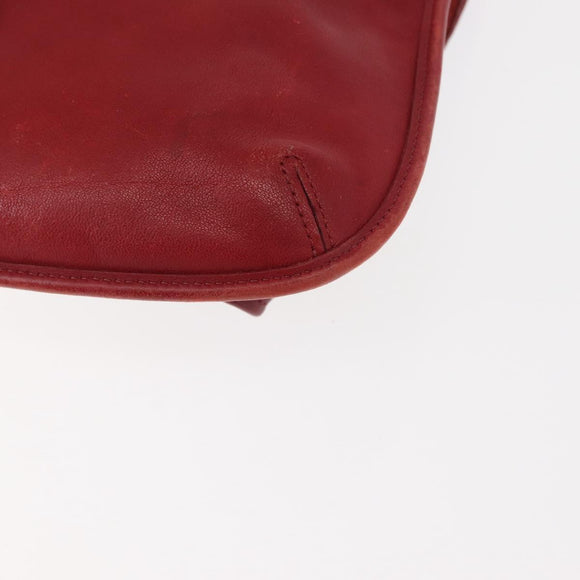 Coach Shoulder Bag Leather Red Auth am9326