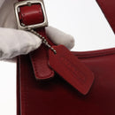 Coach Shoulder Bag Leather Red Auth am9326-14