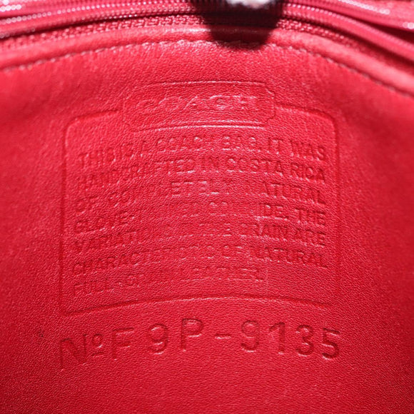 Coach Shoulder Bag Leather Red Auth am9326