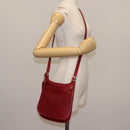 Coach Shoulder Bag Leather Red Auth am9326-21