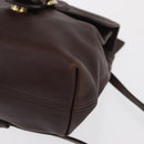 Coach Backpack Leather Brown Gold Auth am9327-17