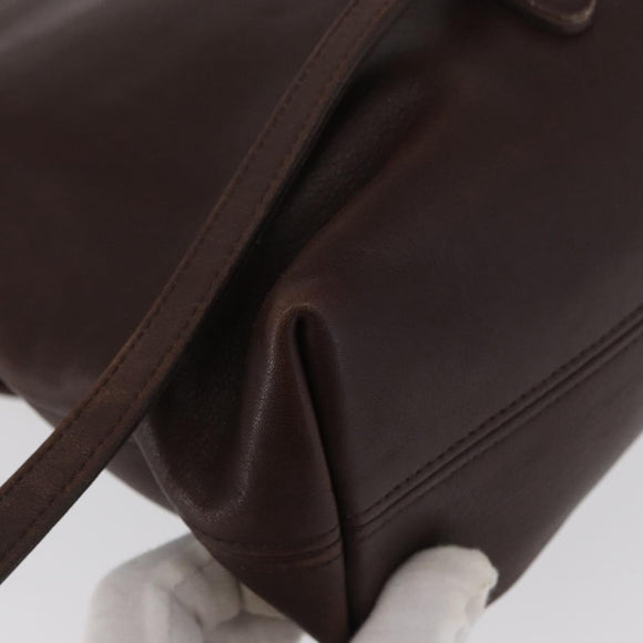 Coach Backpack Leather Brown Gold Auth am9327