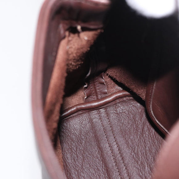 Coach Backpack Leather Brown Gold Auth am9327