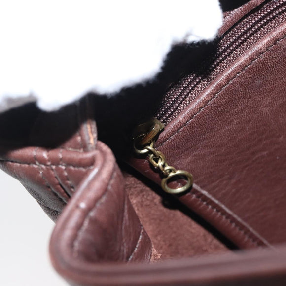 Coach Backpack Leather Brown Gold Auth am9327