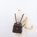 Coach Backpack Leather Brown Gold Auth am9327-25