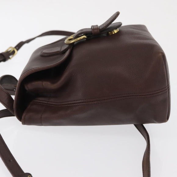 Coach Backpack Leather Brown Gold Auth am9327