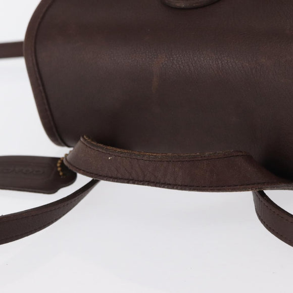 Coach Backpack Leather Brown Gold Auth am9327