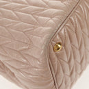 Miu Miu Hand Bag Leather 2way Gold pink beige Auth am9331V-17