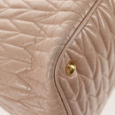 Miu Miu Hand Bag Leather 2way Gold pink beige Auth am9331V-19