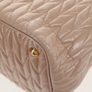 Miu Miu Hand Bag Leather 2way Gold pink beige Auth am9331V-20
