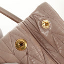 Miu Miu Hand Bag Leather 2way Gold pink beige Auth am9331V-21