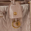 Miu Miu Hand Bag Leather 2way Gold pink beige Auth am9331V-22