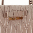 Miu Miu Hand Bag Leather 2way Gold pink beige Auth am9331V-24