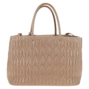 Miu Miu Hand Bag Leather 2way Gold pink beige Auth am9331V-2