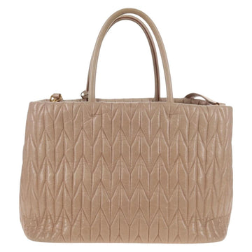 Miu Miu Hand Bag Leather 2way Gold pink beige Auth am9331V - 0