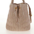 Miu Miu Hand Bag Leather 2way Gold pink beige Auth am9331V-4