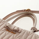 Miu Miu Hand Bag Leather 2way Gold pink beige Auth am9331V-7