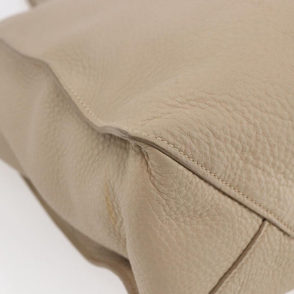 Miu Miu Tote Bag Leather Beige Auth am9332V