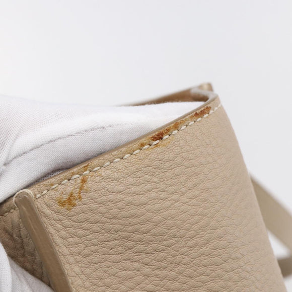 Miu Miu Tote Bag Leather Beige Auth am9332V