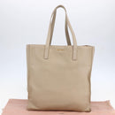 Miu Miu Tote Bag Leather Beige Auth am9332V-25