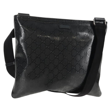 GUCCI GG implementation Shoulder Bag PVC Black Silver 201446 Auth am9344V