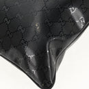 GUCCI GG implementation Shoulder Bag PVC Black Silver 201446 Auth am9344V-16