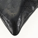 GUCCI GG implementation Shoulder Bag PVC Black Silver 201446 Auth am9344V-18
