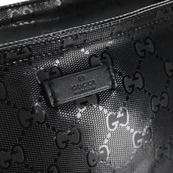 GUCCI GG implementation Shoulder Bag PVC Black Silver 201446 Auth am9344V