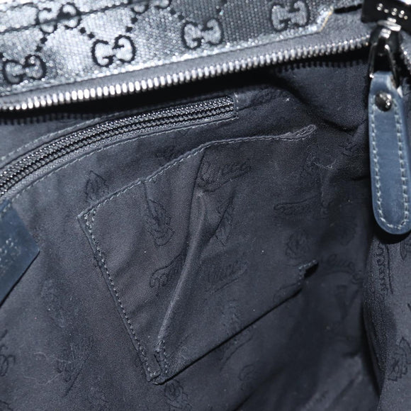 GUCCI GG implementation Shoulder Bag PVC Black Silver 201446 Auth am9344V