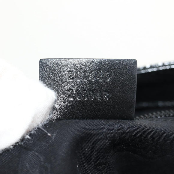 GUCCI GG implementation Shoulder Bag PVC Black Silver 201446 Auth am9344V