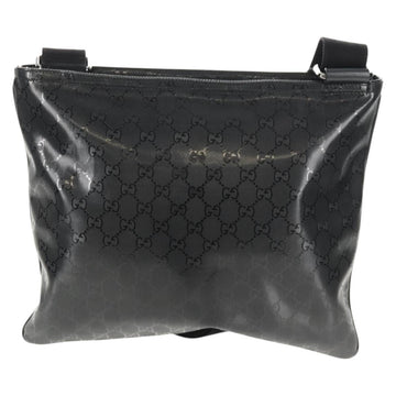 GUCCI GG implementation Shoulder Bag PVC Black Silver 201446 Auth am9344V - 0