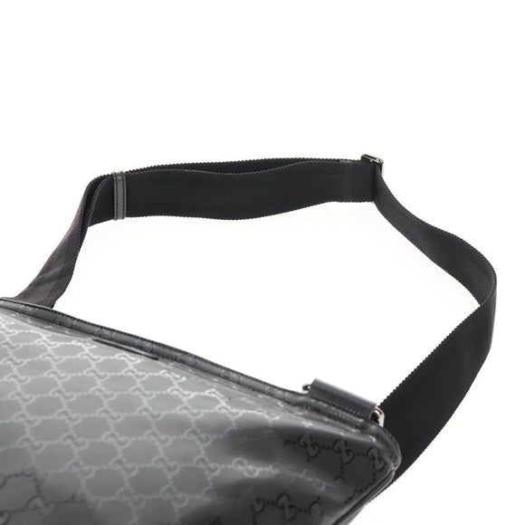 GUCCI GG implementation Shoulder Bag PVC Black Silver 201446 Auth am9344V