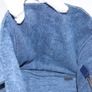PRADA Canapa MM Hand Bag Denim Blue Gold Auth am9345-18