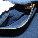 PRADA Canapa MM Hand Bag Denim Blue Gold Auth am9345-19