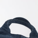 PRADA Canapa MM Hand Bag Denim Blue Gold Auth am9345-8