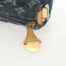 LOUIS VUITTON Monogram Denim Trousse Speedy GM Pouch Blue M95081 LV Auth am9350V-9