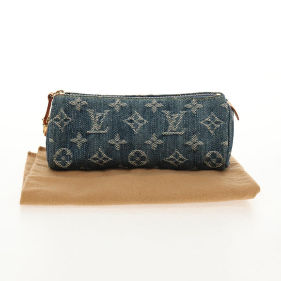 LOUIS VUITTON Monogram Denim Trousse Speedy GM Pouch Blue M95081 LV Auth am9350V
