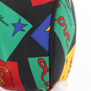 SAINT LAURENT Vanity Pouch Nylon Black Gold Auth am9351-8