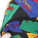 SAINT LAURENT Vanity Pouch Nylon Black Gold Auth am9351-16