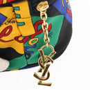 SAINT LAURENT Vanity Pouch Nylon Black Gold Auth am9351-9