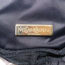 SAINT LAURENT Vanity Pouch Nylon Black Gold Auth am9351-12