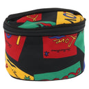 SAINT LAURENT Vanity Pouch Nylon Black Gold Auth am9351-13